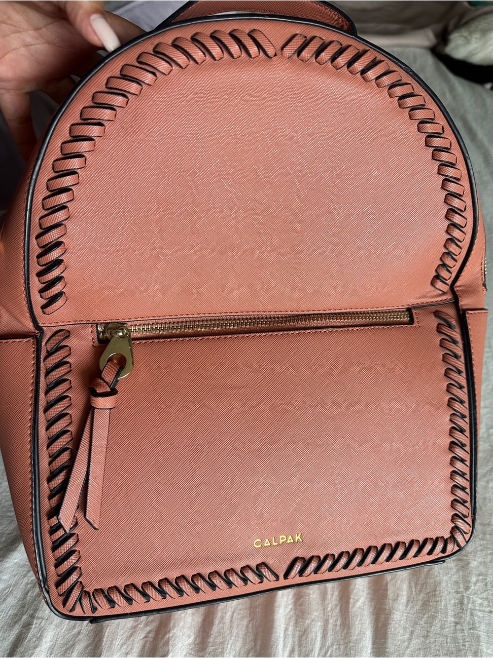 Calpak Peach Backpack with Black Accents